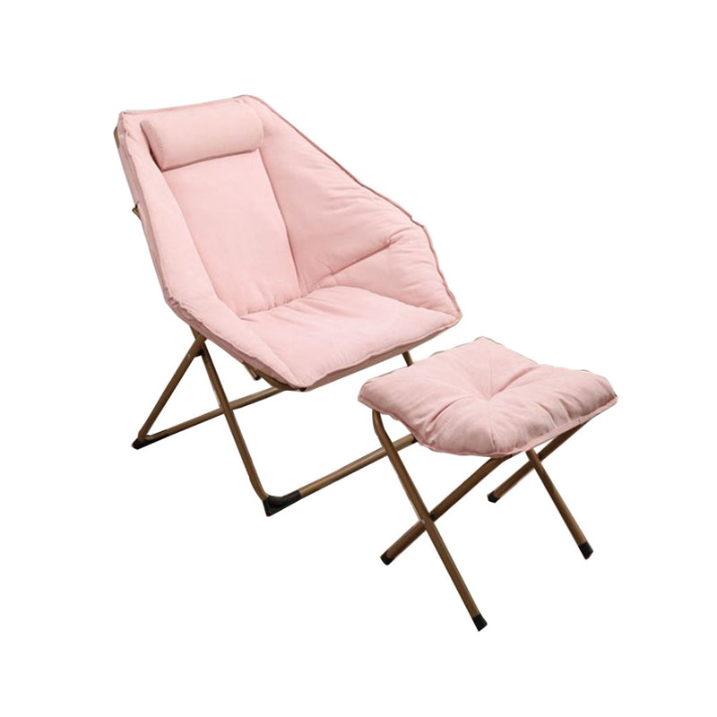 Velvet Accent Room Chair Foldable Lounge Chair for Apartment