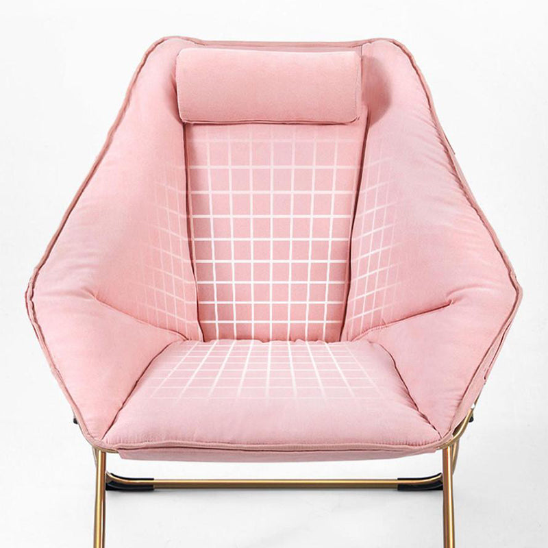 Velvet Accent Room Chair Foldable Lounge Chair for Apartment