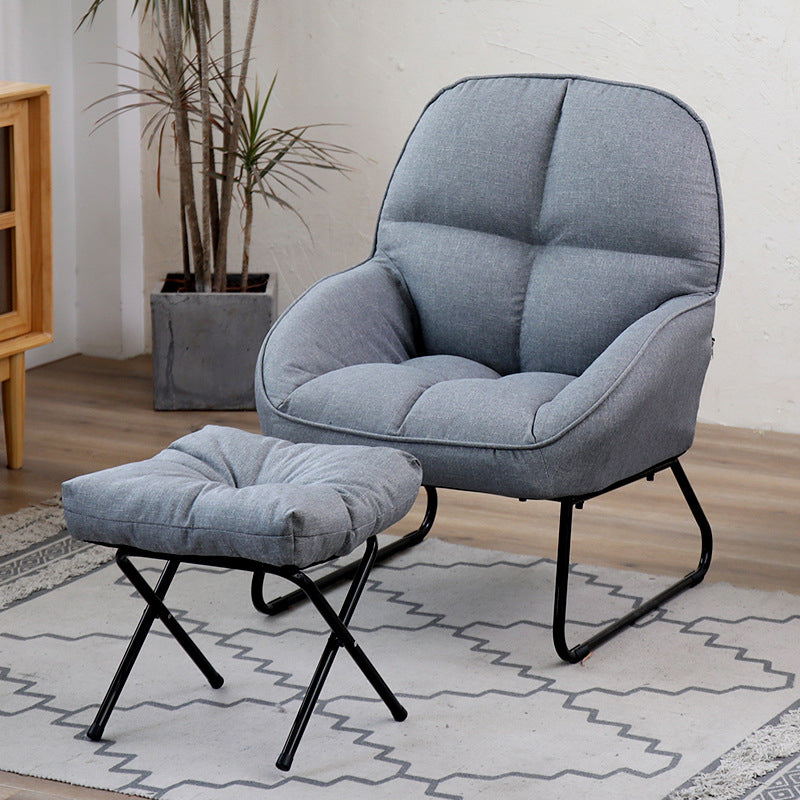 Linen 23.62"Wide Flared Arms Chair with Sled Based and Biscuit Back