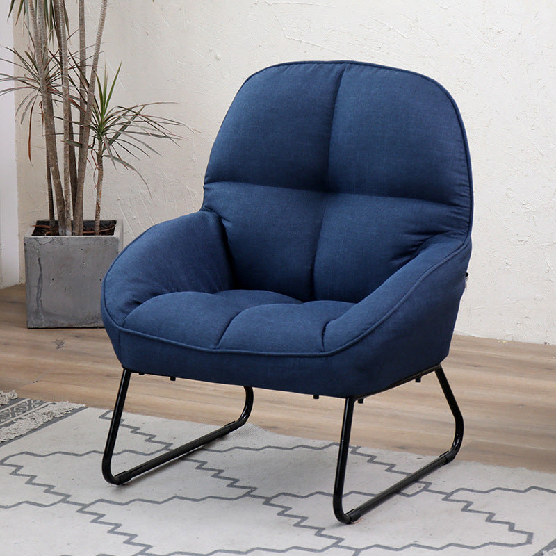 Linen 23.62"Wide Flared Arms Chair with Sled Based and Biscuit Back
