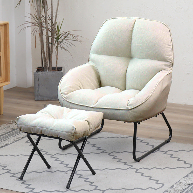 Linen 23.62"Wide Flared Arms Chair with Sled Based and Biscuit Back