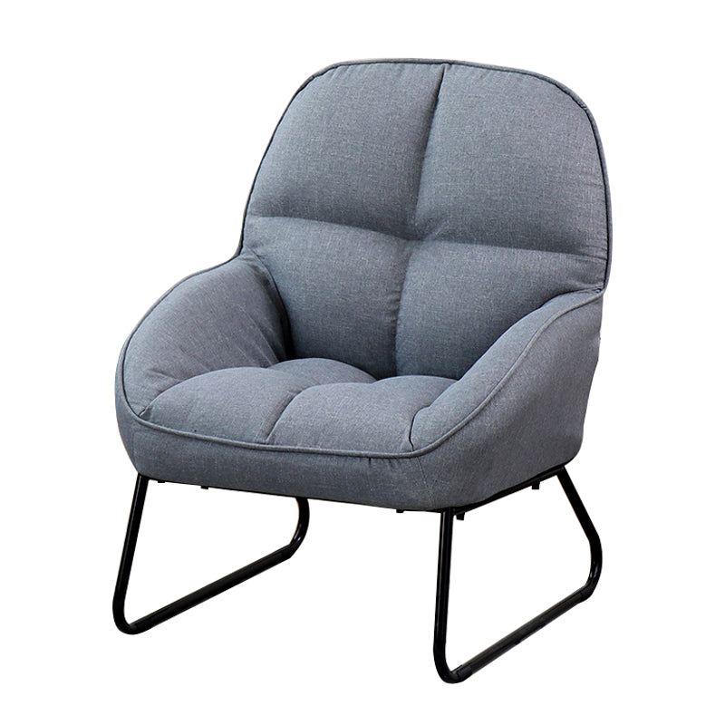 Linen 23.62"Wide Flared Arms Chair with Sled Based and Biscuit Back