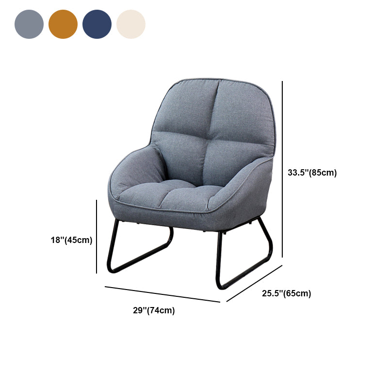 Linen 23.62"Wide Flared Arms Chair with Sled Based and Biscuit Back