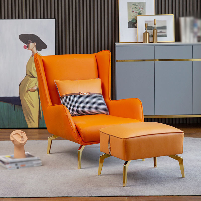 30.31"Wide Wingback Chair with Pillow Back and Basic Four Legs