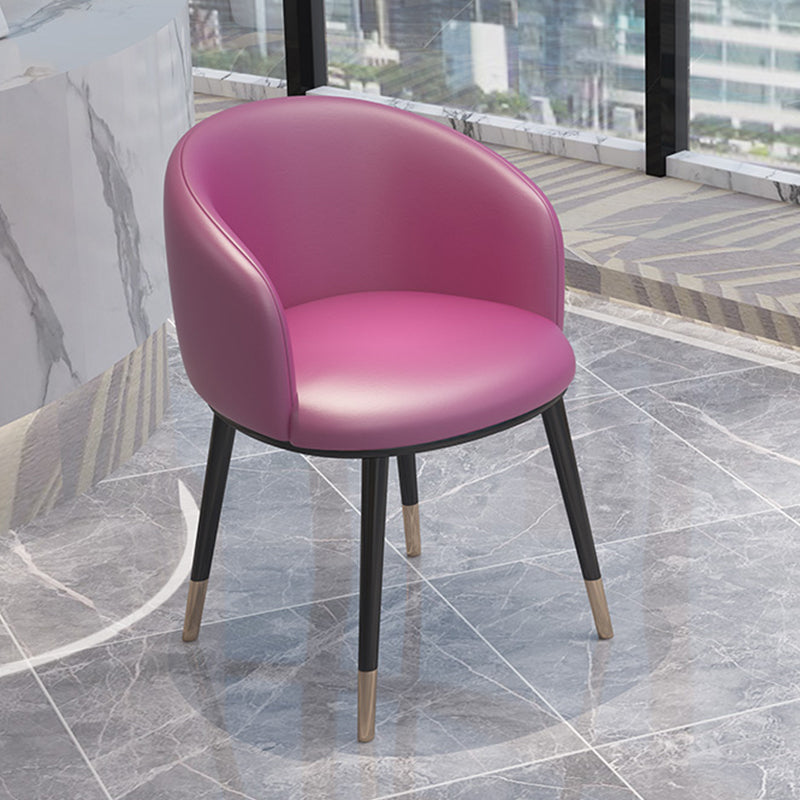 Faux Leather Barrel Accent Chair 20.86" L x 16.53" W x 29.52" H Chair with Metal Legs