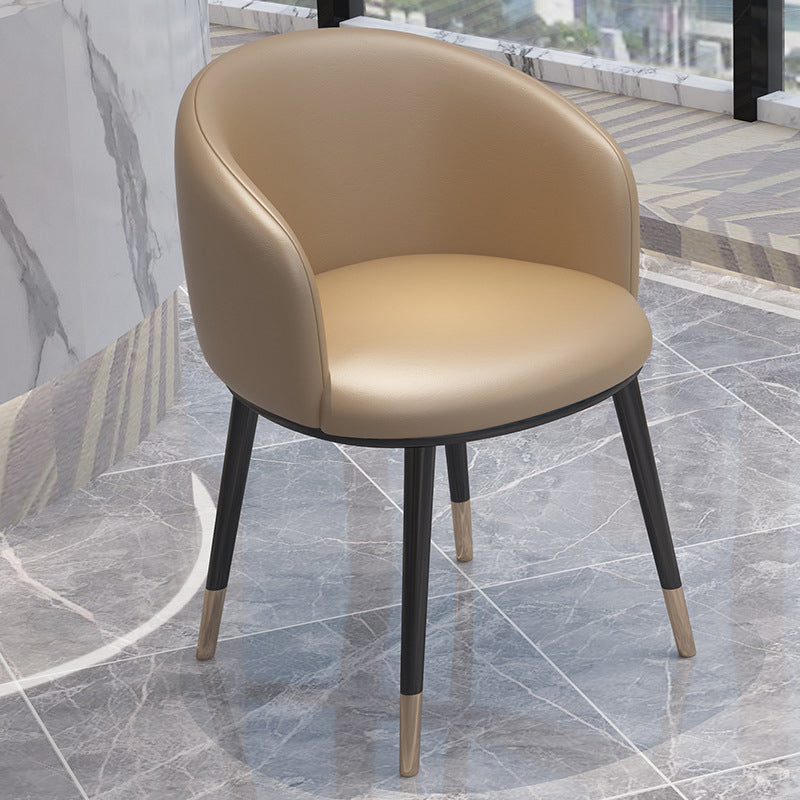 Faux Leather Barrel Accent Chair 20.86" L x 16.53" W x 29.52" H Chair with Metal Legs