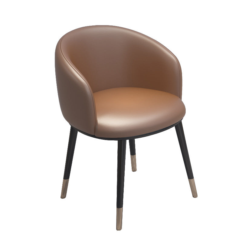 Faux Leather Barrel Accent Chair 20.86" L x 16.53" W x 29.52" H Chair with Metal Legs