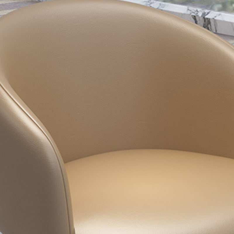 Faux Leather Barrel Accent Chair 20.86" L x 16.53" W x 29.52" H Chair with Metal Legs