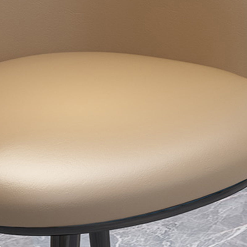 Faux Leather Barrel Accent Chair 20.86" L x 16.53" W x 29.52" H Chair with Metal Legs