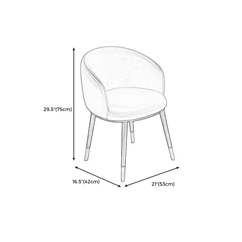 Faux Leather Barrel Accent Chair 20.86" L x 16.53" W x 29.52" H Chair with Metal Legs