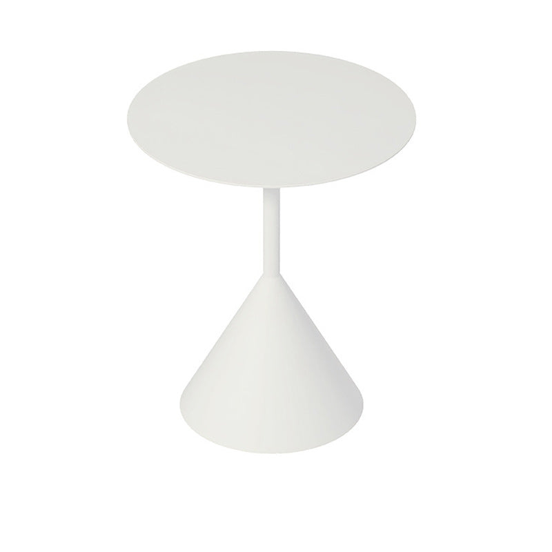 Pedestal Metal Coffee Table Round Black/White Cocktail Table