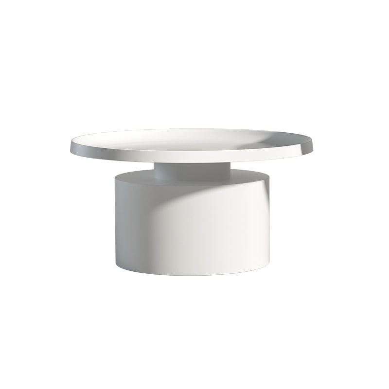 Round Metal Coffee Table black/White finish Cocktail Table - 19.7''/29.5''