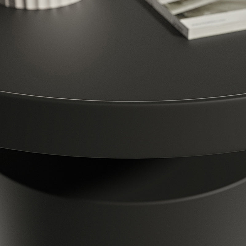 Round Metal Coffee Table black/White finish Cocktail Table - 19.7''/29.5''