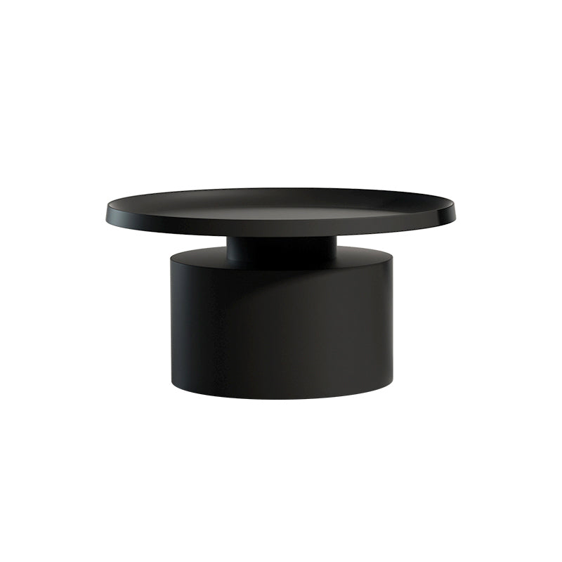 Round Metal Coffee Table black/White finish Cocktail Table - 19.7''/29.5''