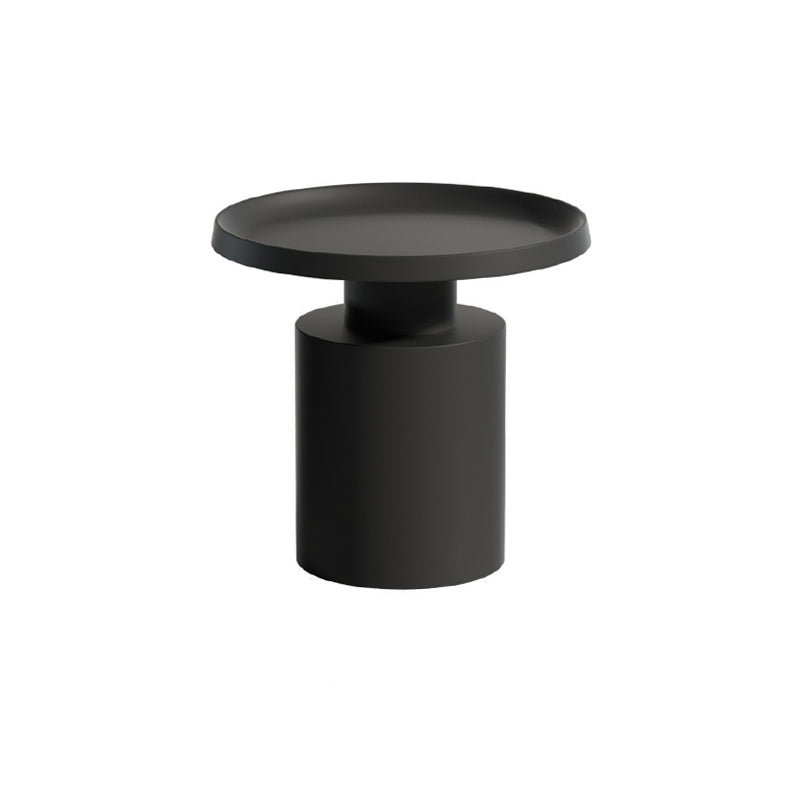 Round Metal Coffee Table black/White finish Cocktail Table - 19.7''/29.5''