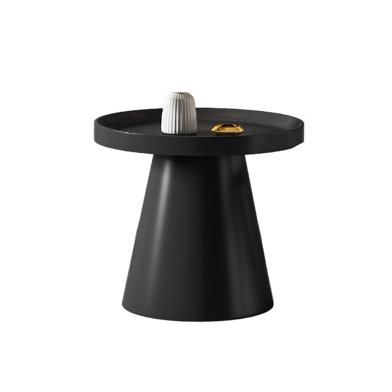 Modern Tray Top Pedestal Coffee Table Metal Round Table for Living Room