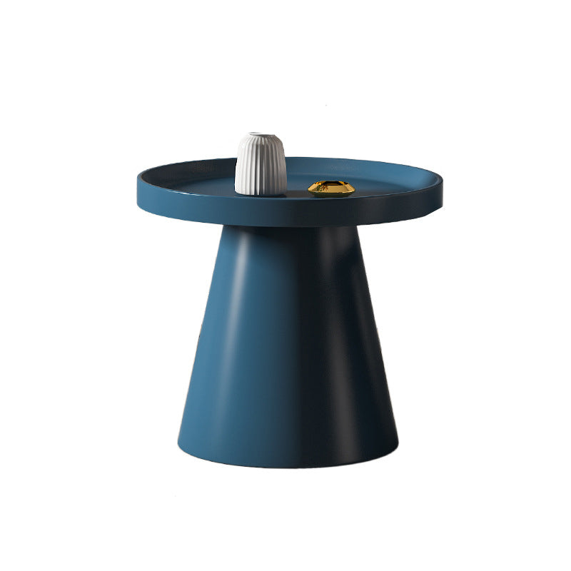 Modern Tray Top Pedestal Coffee Table Metal Round Table for Living Room