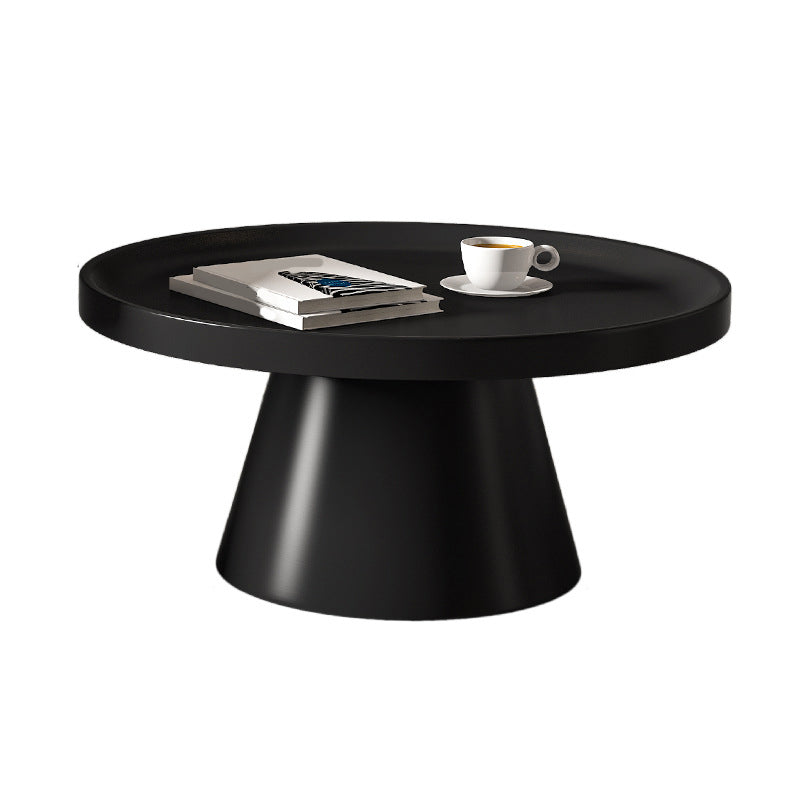 Modern Tray Top Pedestal Coffee Table Metal Round Table for Living Room