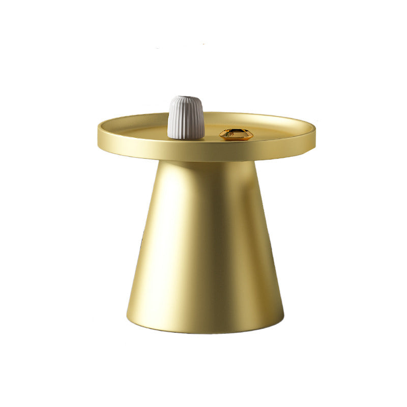 Modern Tray Top Pedestal Coffee Table Metal Round Table for Living Room