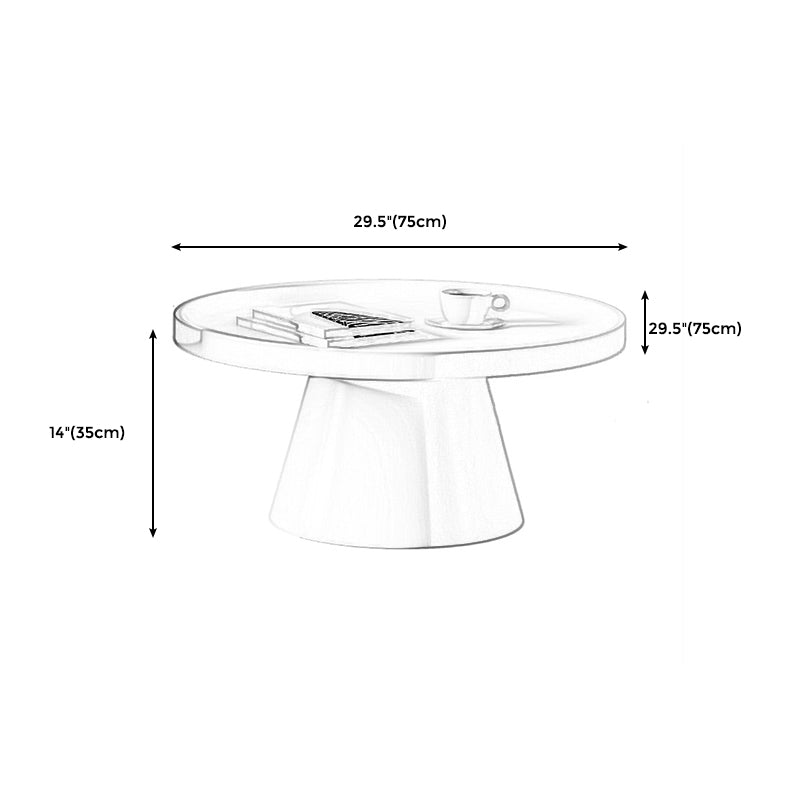Modern Tray Top Pedestal Coffee Table Metal Round Table for Living Room