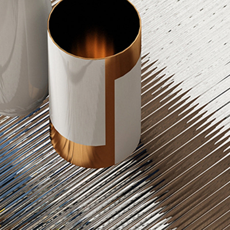 Modern Iron 4 Legs Coffee Table with Shelf Round Cocktail Table in Natural