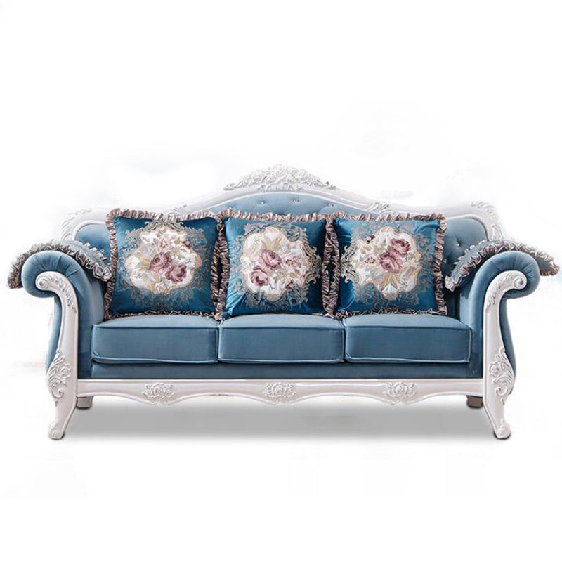 Traditional Standard Flared Arm Settee Couch for Three People