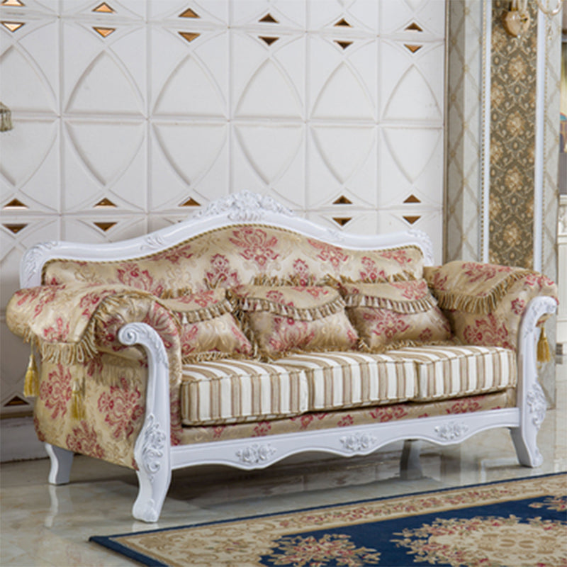 Traditional Standard Flared Arm Settee Couch for Three People
