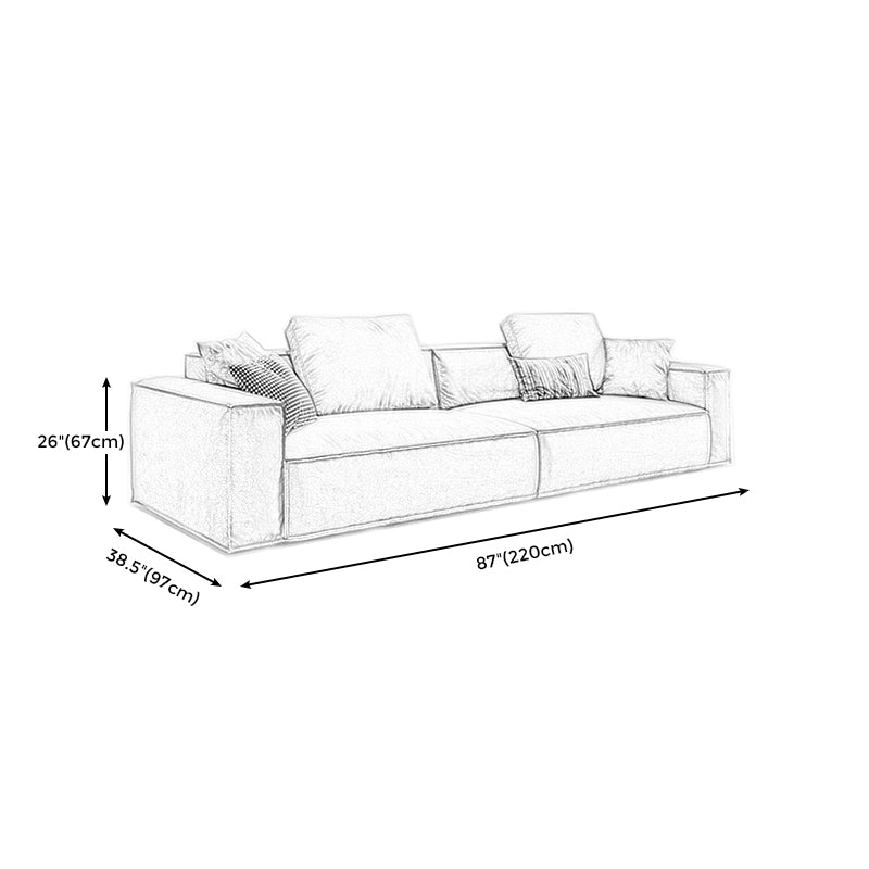 Square Arm down Fill Sofa 2 Seater Low Back Faux Leather Sofa