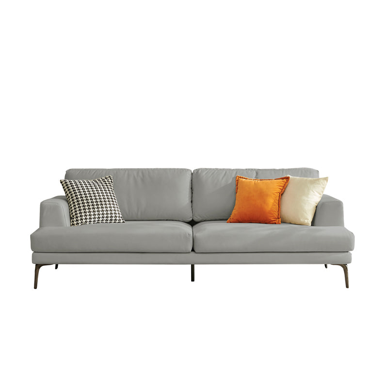 Stain Resistant Faux Leather Sofa Recessed Arm Cushions Settee Couch