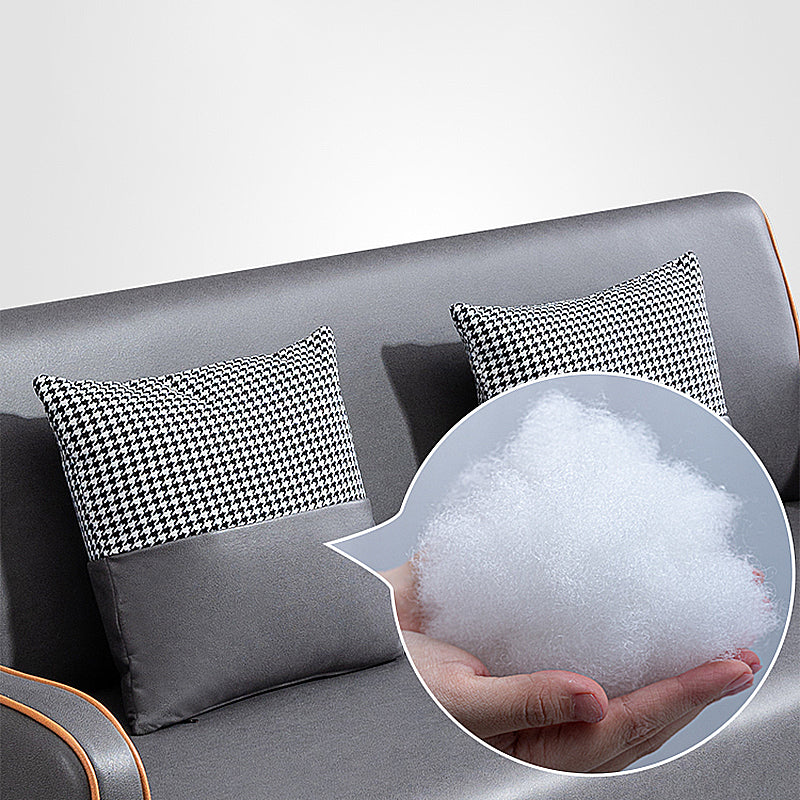 Scandinavian Square Arm Loveseat with Tight Back for Apartment