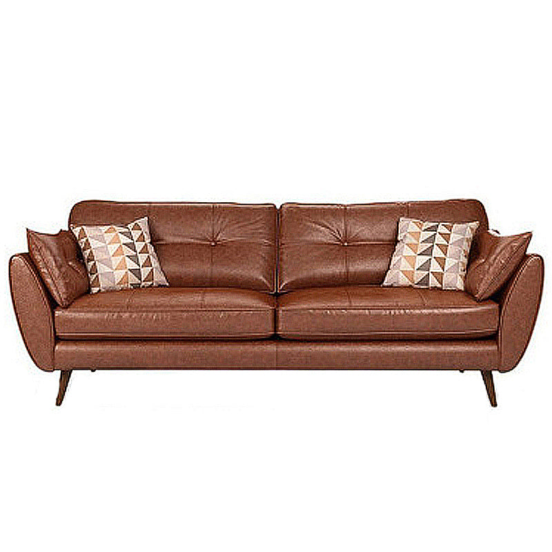 Standard Contemporary Square Arm Settee Loveseat with 2 Pillows