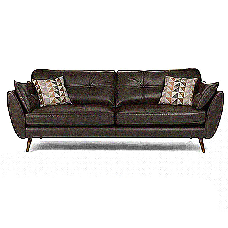 Standard Contemporary Square Arm Settee Loveseat with 2 Pillows