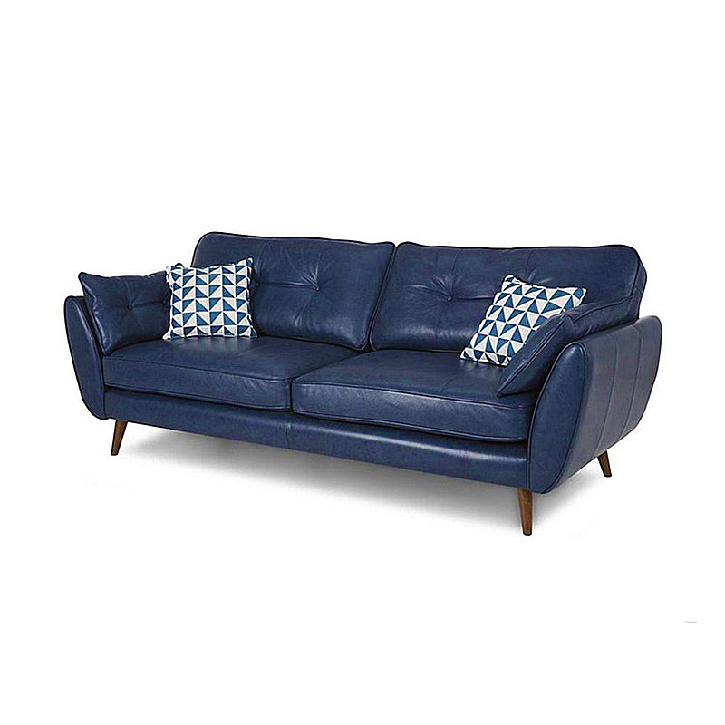 Standard Contemporary Square Arm Settee Loveseat with 2 Pillows