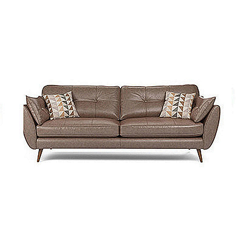 Standard Contemporary Square Arm Settee Loveseat with 2 Pillows