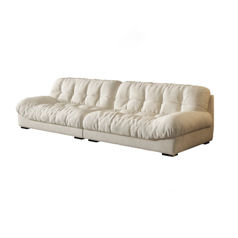 Transitional Modern Biscuit Back Standard Sofa 31.5"High Armless Sofa,Beige