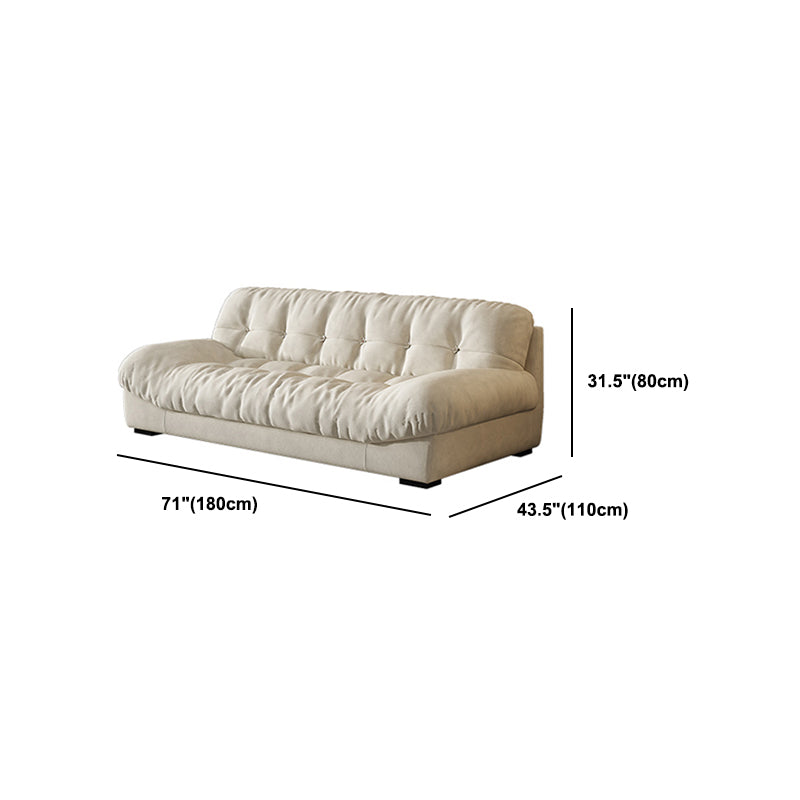 Transitional Modern Biscuit Back Standard Sofa 31.5"High Armless Sofa,Beige