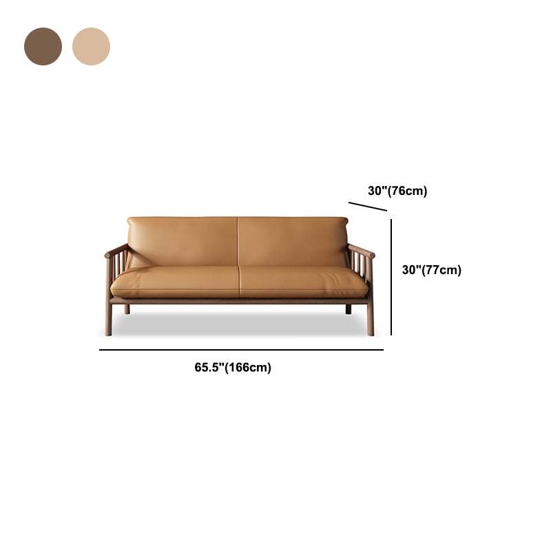 Modern Faux Leather Modern Sofa Square Arm 29 "W Tight Back Sofa