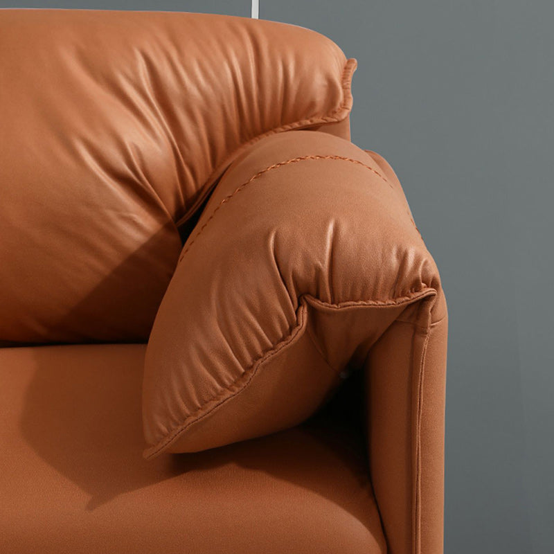 29.52" Faux Leather Pillow Top Arm Stain Resistant Sofa for Living Room