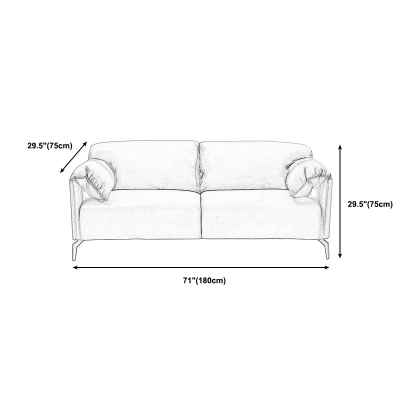 29.52" Faux Leather Pillow Top Arm Stain Resistant Sofa for Living Room