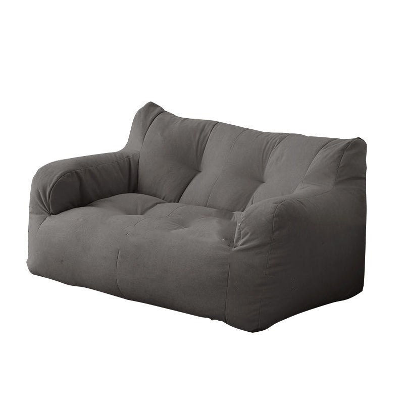 29.53H Solid Color Cotton Blend Recessed Arm Slipcovered Sofa for Apartment