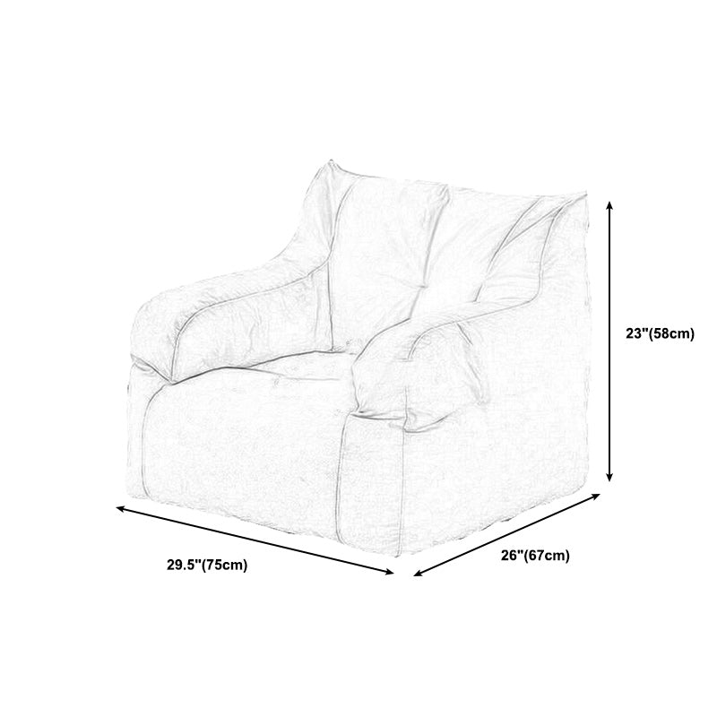 29.53H Solid Color Cotton Blend Recessed Arm Slipcovered Sofa for Apartment
