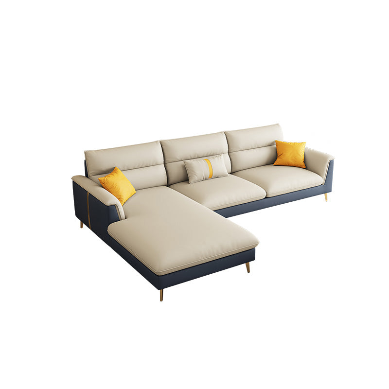 Folding Armrest Cushioning Backrest Sofa Bed White Imitation Leather Solid Wood Frame Sofa