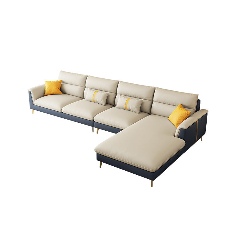 Folding Armrest Cushioning Backrest Sofa Bed White Imitation Leather Solid Wood Frame Sofa