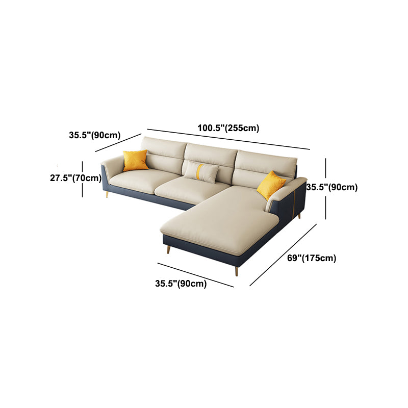 Folding Armrest Cushioning Backrest Sofa Bed White Imitation Leather Solid Wood Frame Sofa