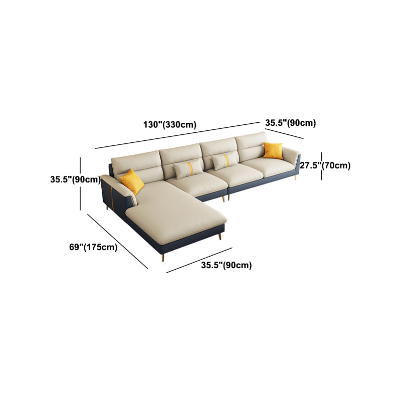 Folding Armrest Cushioning Backrest Sofa Bed White Imitation Leather Solid Wood Frame Sofa