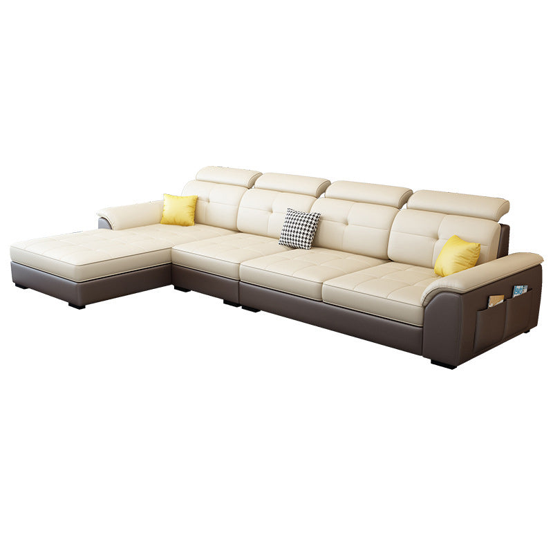 Nordic Style Sofa Bed Latex/sponge Seat Filling Imitation Leather Sofa