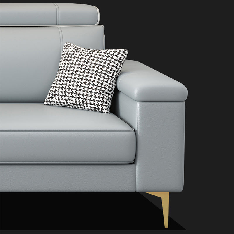 Faux Leather High Back Pillow Top Arm Sectional Wear and Stain-Resistant Sofa