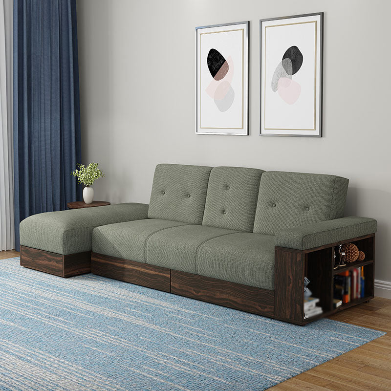 94.49" W √ó 39.37" D √ó 30.71" H Linen Blend One Arm Sectional with Storage