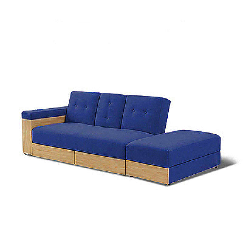 94.49" W √ó 39.37" D √ó 30.71" H Linen Blend One Arm Sectional with Storage