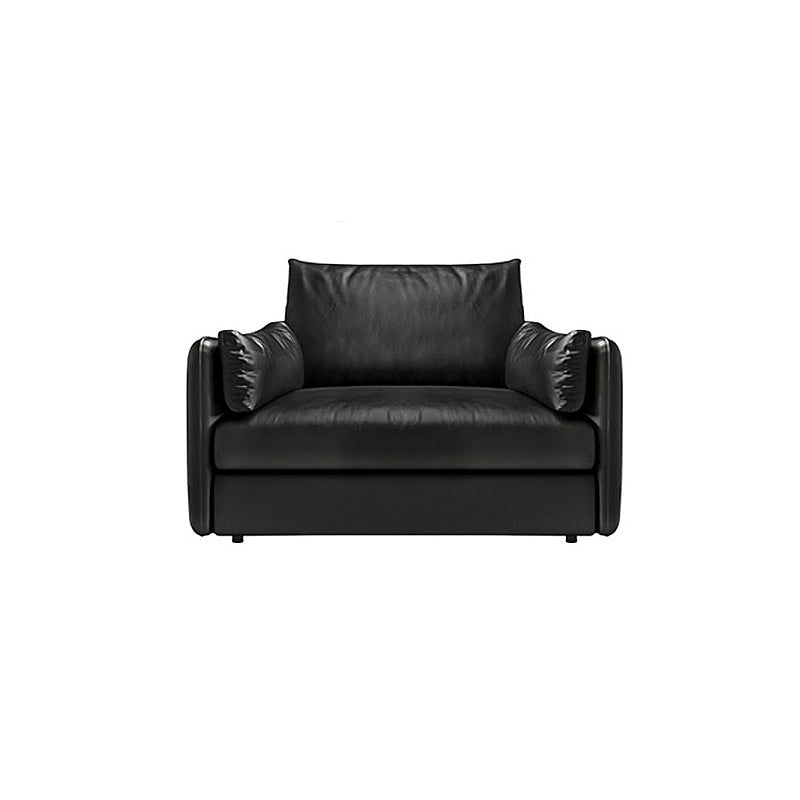 Contemporary Cushion Back Sectional Sofa 35.43"High Track Arm Sofa,Black